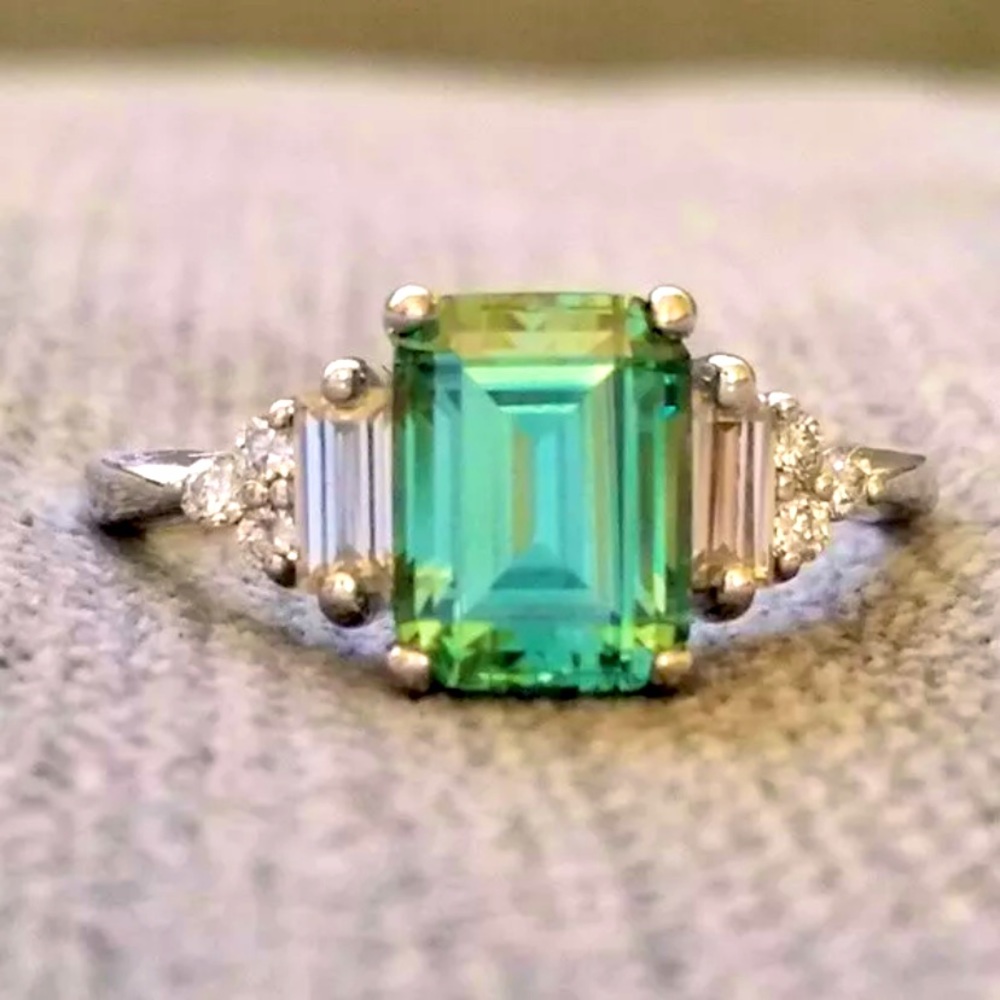 - Greenfluorite silver ring